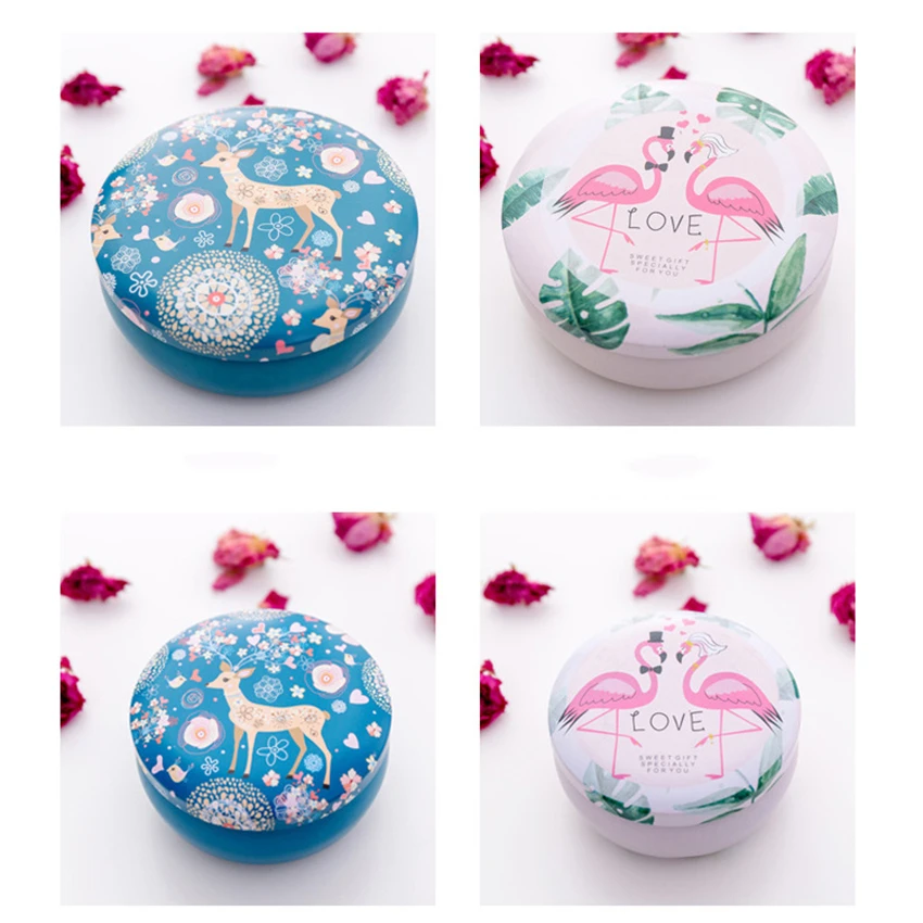 Портативная жестяная мини коробка с фламинго герметичная банка коробки для