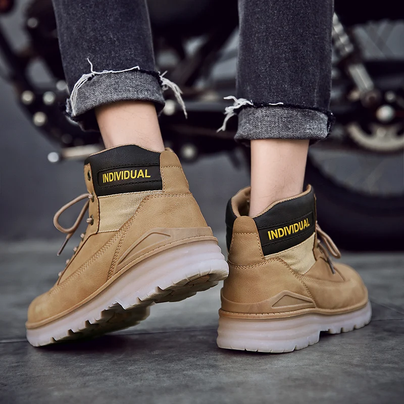 Мужские кожаные ботинки Мартин брендовая Повседневная Уличная обувь высокого