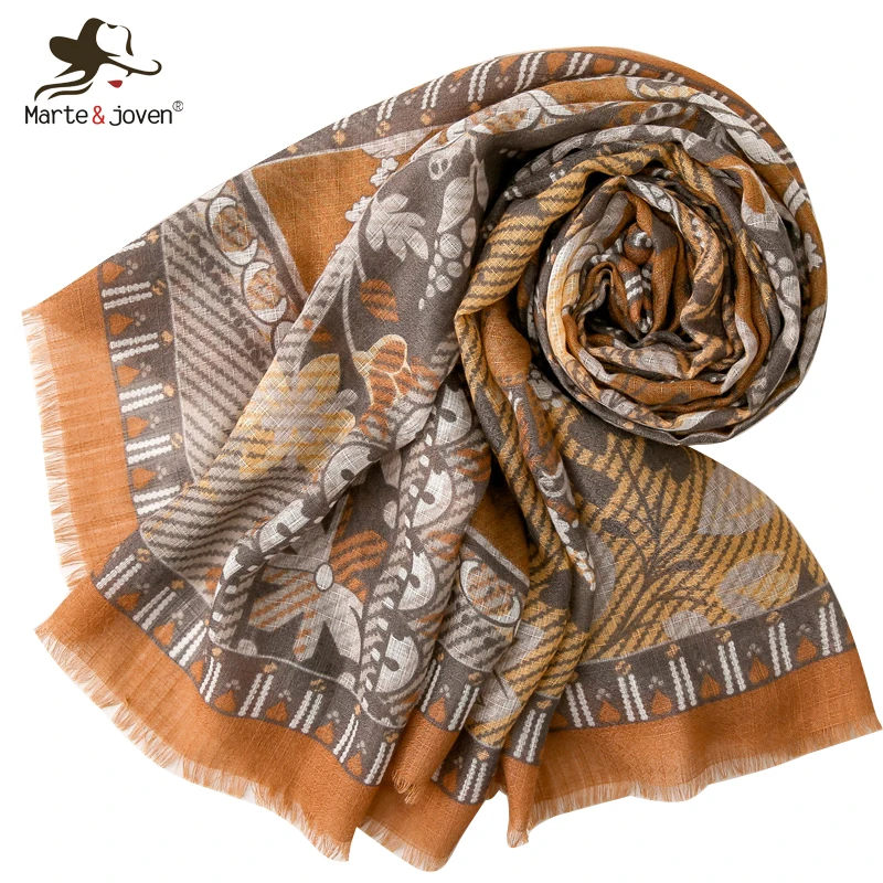 Женский шарф с цветочным принтом размеры 180x90 см | Аксессуары для одежды