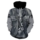 Толстовка Мужскаяженская зимняя из двух предметов с 3D-принтом черепа