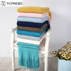Однотонное одеяло YOMDID, мягкая шаль, шарф, большое полотенце для гостиной, Осень-зима сон в путешествиях, украшение для дома