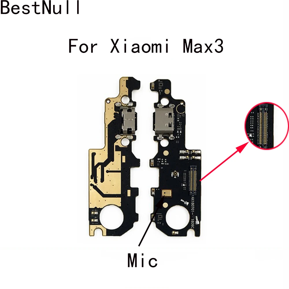Док-разъем BestNull для Xiaomi Max3, зарядное устройство Micro USB, зарядный порт + микрофонная плата для телефона Xiao Mi Max 3
