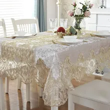 Tablecloth Europe Luxury Embroidered Table Dining Table Cover Table Cloth Golden Velvet Gold Flower Lace Tv Cabinet Dust Cover