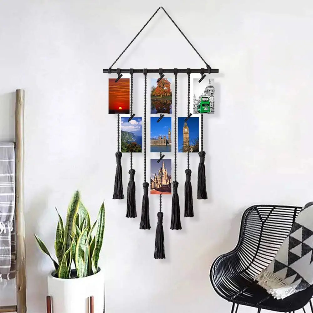Лидер продаж подвесной Фото Дисплей макраме настенный органайзер для фотографий
