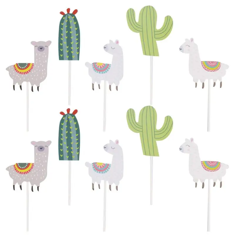 25 шт. милые наклейки для торта кактус альпака узорная бумага выбор украшения