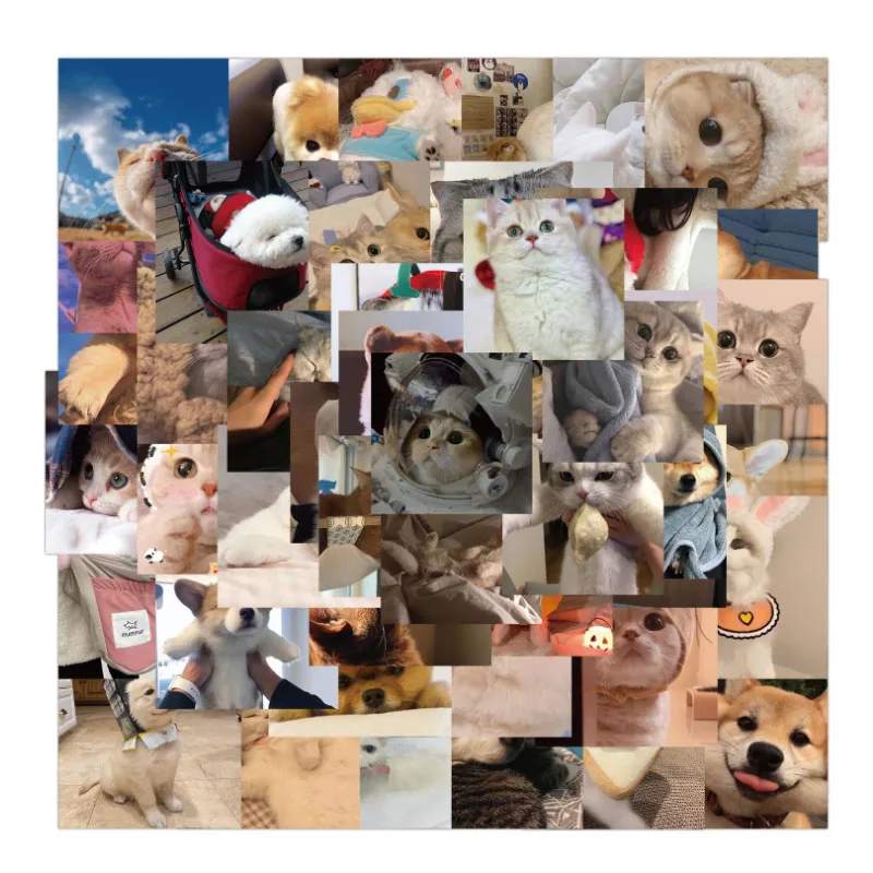 

10/30/48Pcs Cute cats and dogs Graffiti Waterproof Skateboard Travel Suitcase Phone Laptop Luggage Stickers DIY Kids Girl Toys