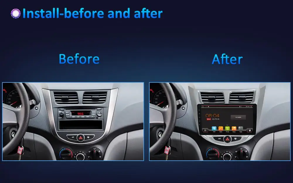 1 Din Автомобильный мультимедийный плеер для hyundai Solaris 2010- Восьмиядерный 4 Гб ОЗУ+ 64 Гб ПЗУ Авторадио автомобильный Радио стерео wifi dab obd