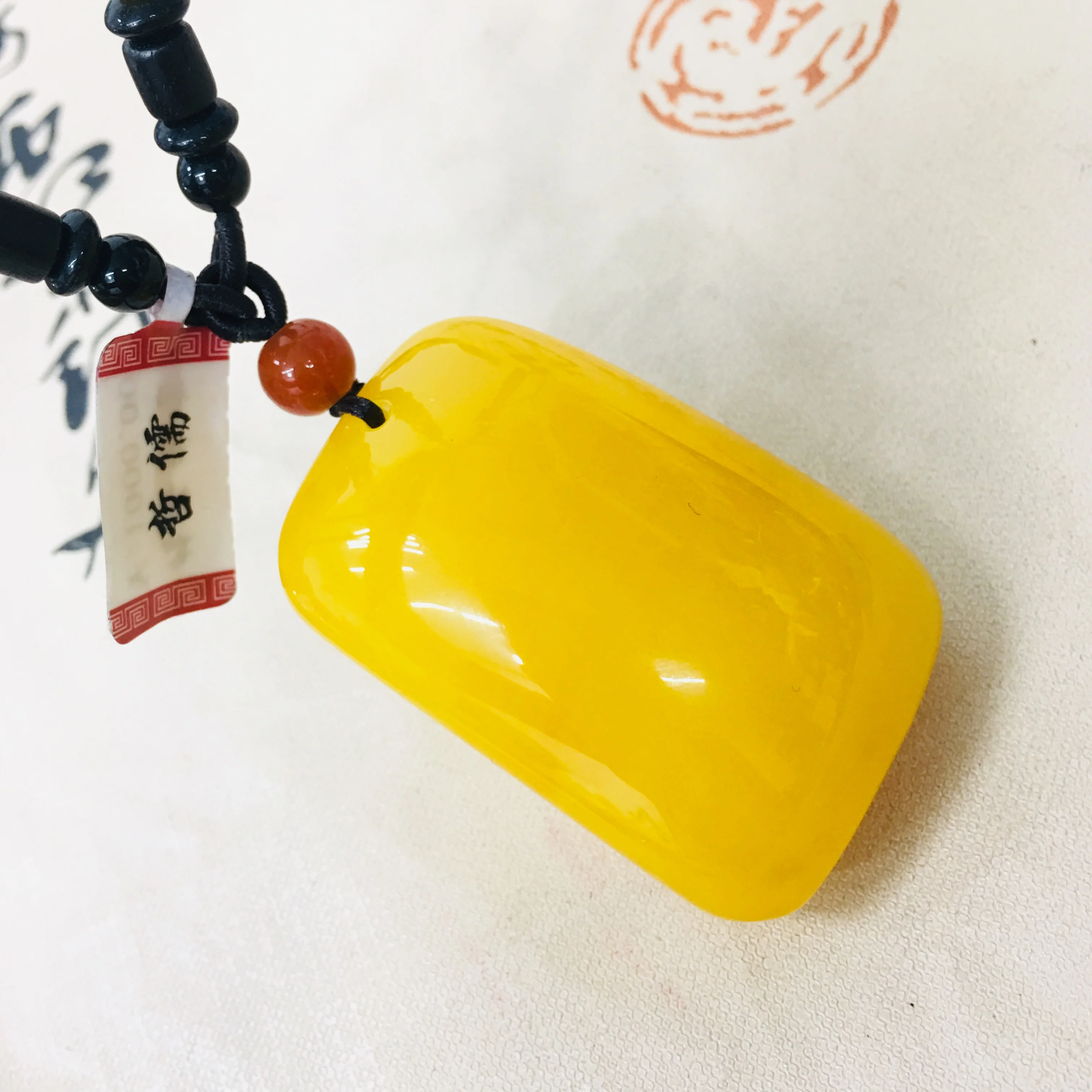Zheru натуральный пчелиный воск светильник желтый амулет кулон с бусинами Веревка
