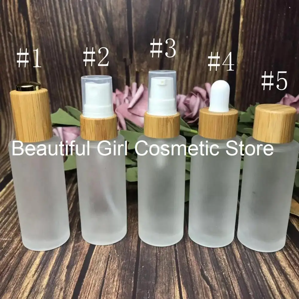 

Переработанная косметическая упаковка bambu, 1 унция, матовое стекло, стеклянная бамбуковая/деревянная бутылка-распылитель, многоразовая бут...