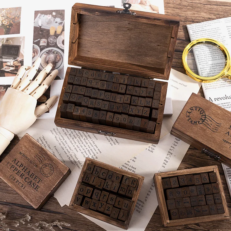 Прозрачные наклейки рожок Курсив цифровой английская печать деревянный с