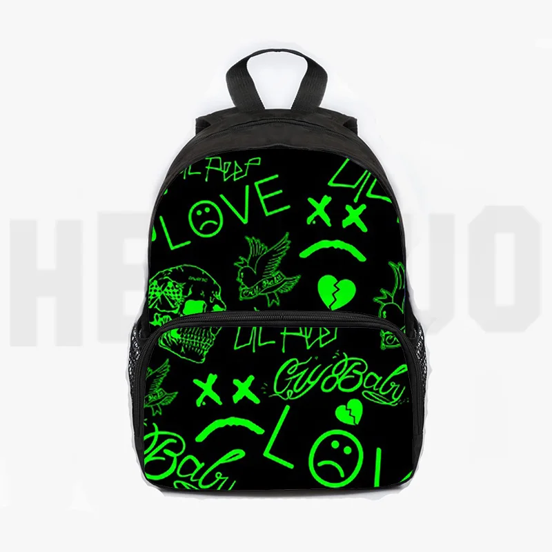 

2021 new Lil Peep Bag Kids 3D Printed Cry Baby Love Lil.peep Zipper Kindergarten Backpack School Bags Teenage Girls Travelbags
