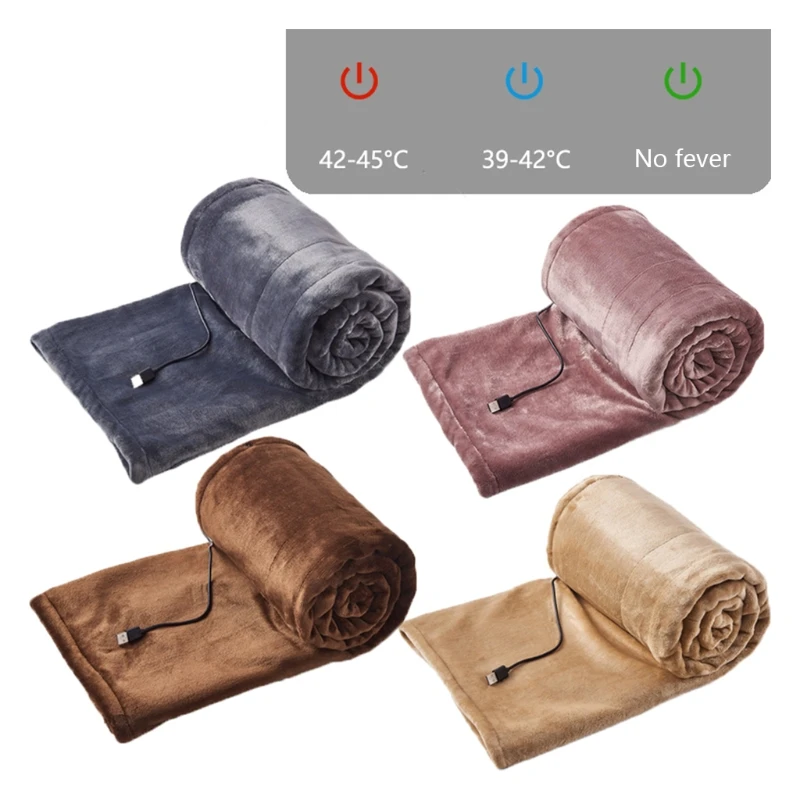 

Электрическое теплое одеяло с USB, портативная плюшевая шаль с подогревом, шарф с 3 настройками температуры для дома и офиса, шейный обогреват...