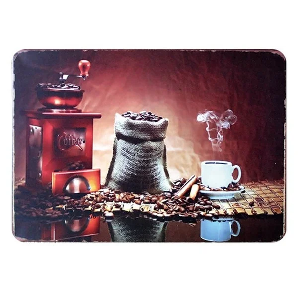 Винтажная жестяная вывеска в виде меню кофе металлическая пластина стиле ретро