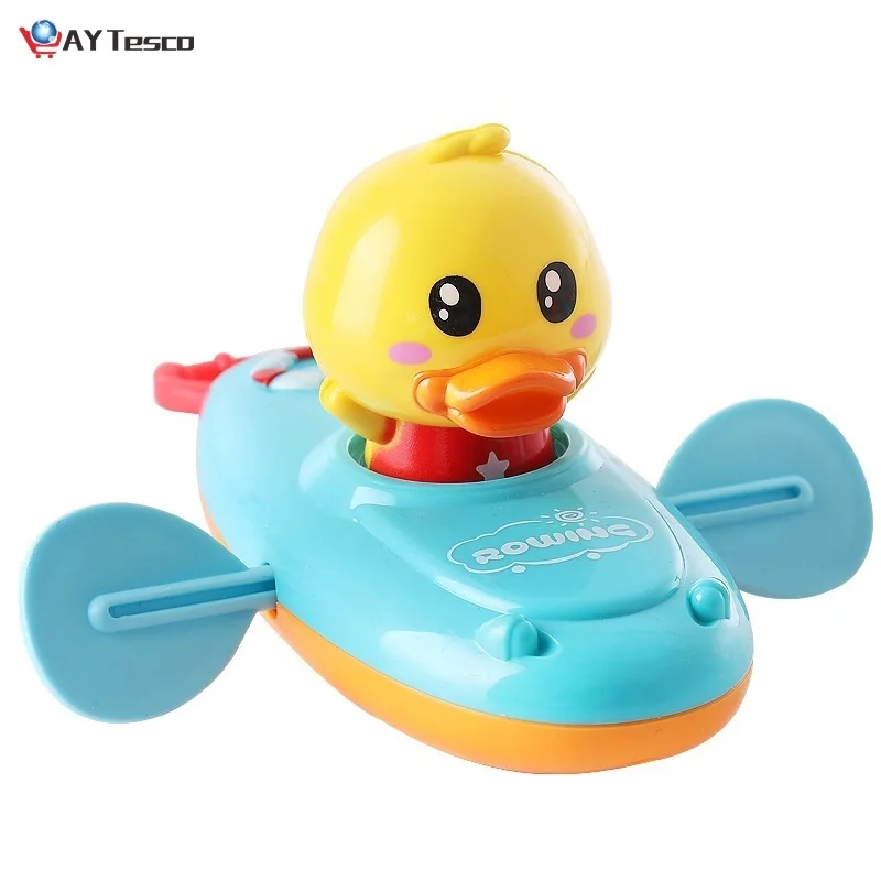 

Детская игрушка для игры в воде в ванну, гребная лодка, плавающая мультяшная утка для купания, для младенцев, для раннего развития, пляжные п...