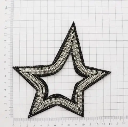 

Large Stars Sequins Beaded Sew On Patch For Clothing Embroidery Rhinestone Applique Patches Decoration Accessories