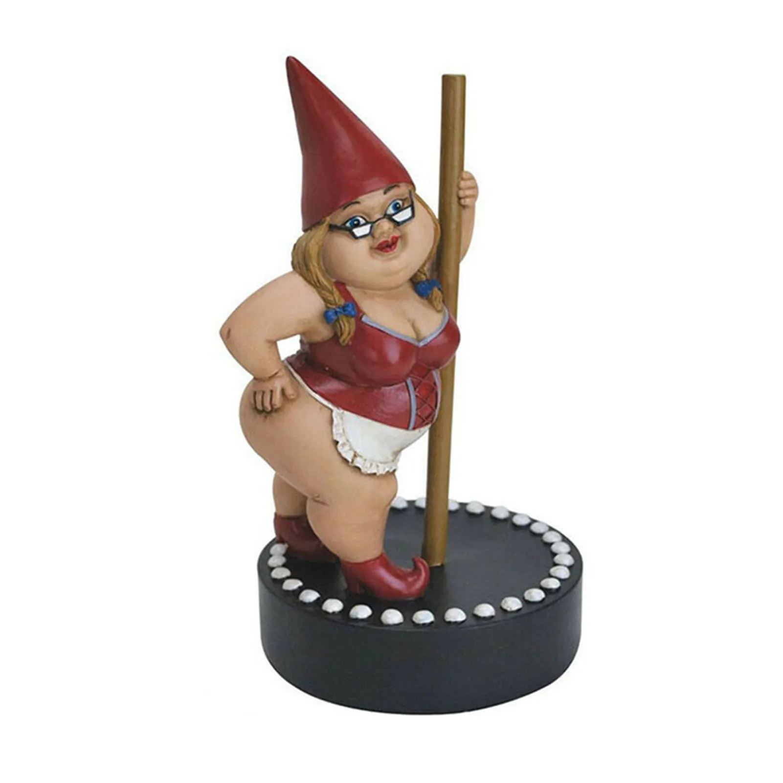 

Garden Pole Dancing Gnome Resin Gnome Statue Indoor/Outdoor Sculpture for Patio Yard or Lawn 17cm INTE99