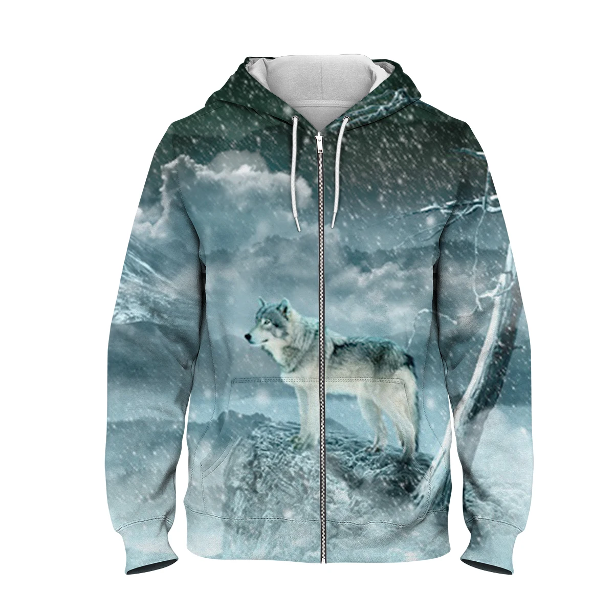 

3D print Wolf Print Convertible Hoodie Sweatershirt Tops Sweatshirt man customer design Sweatshirts man's Plus Size WY165
