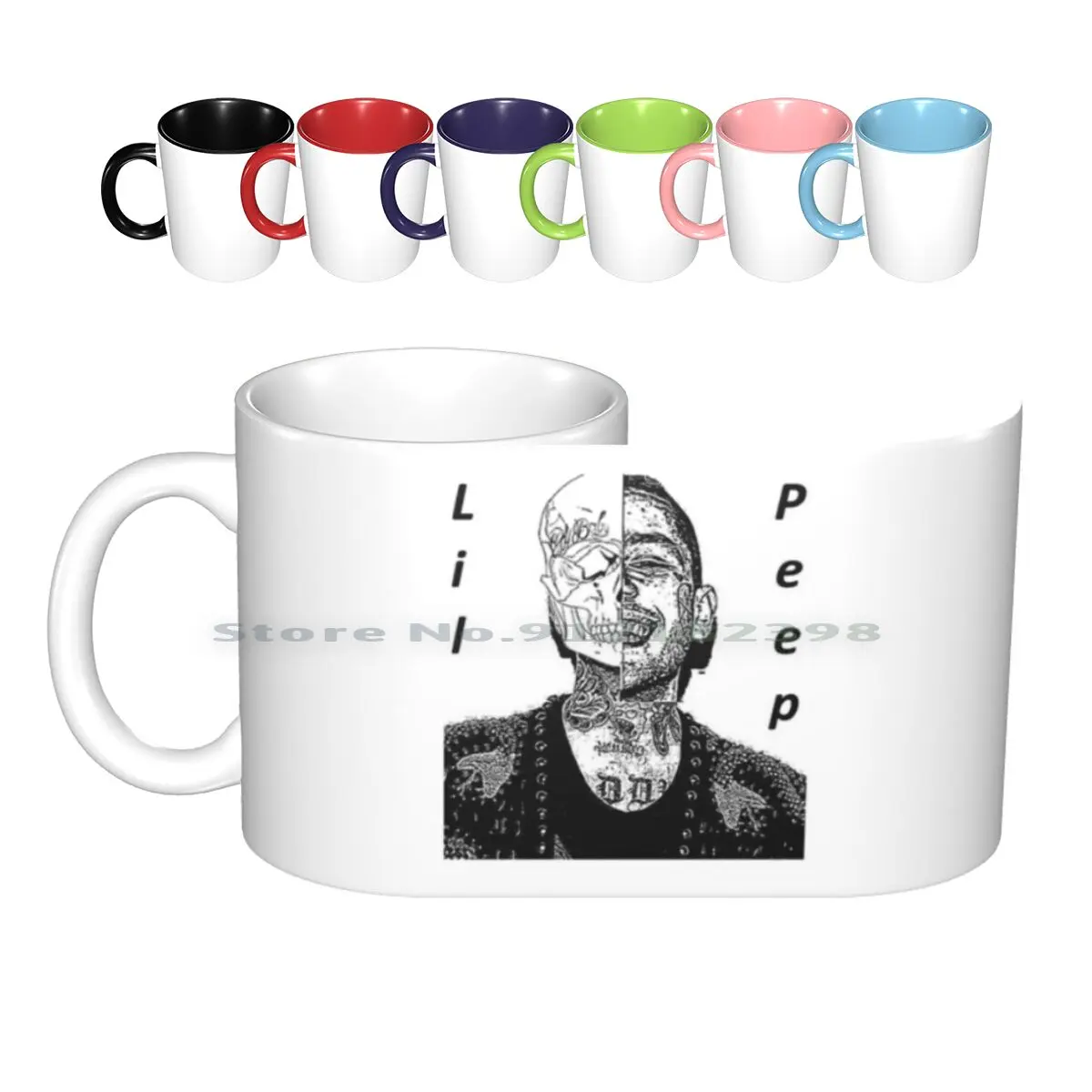 

Lil Peep Skull Ceramic Mugs Coffee Cups Milk Tea Mug Skull Lilpeep Lilpeep Emo Punk Legendary Dead Star Hellboy Crybaby Fashion