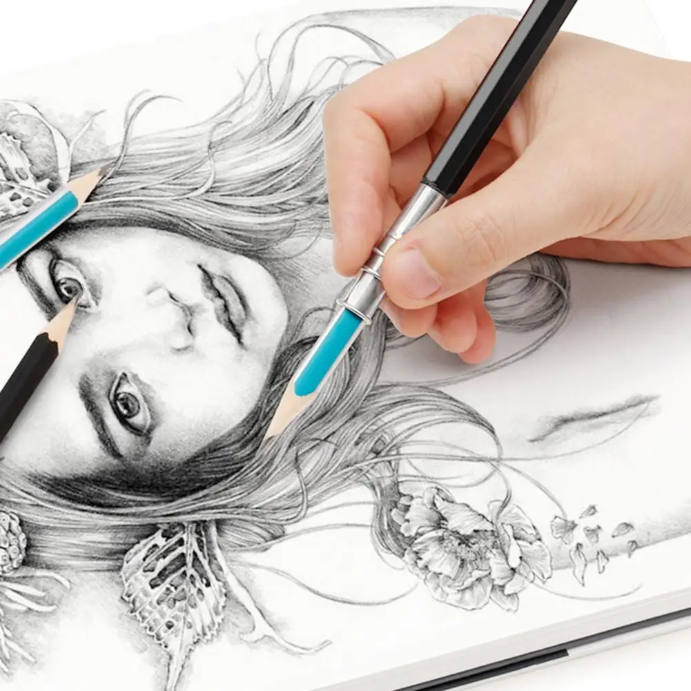 Регулируемая двойная головка карандаш удлинитель держатель эскиз школьные