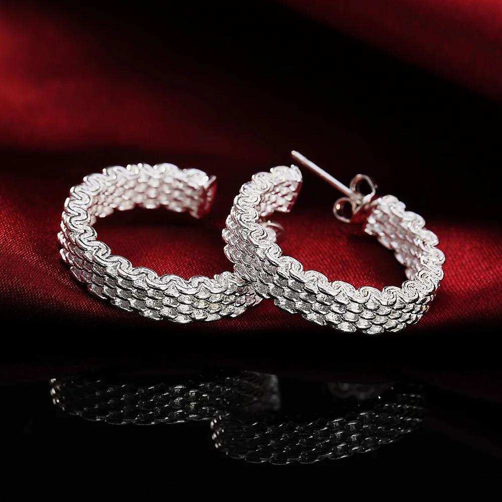 Silver 925 Jewellery Set for Women Round Bracelet &amp Bangle Earrings Ring 3 Pcs Fashion Jewelry Wedding Accessories Wholesale | Украшения