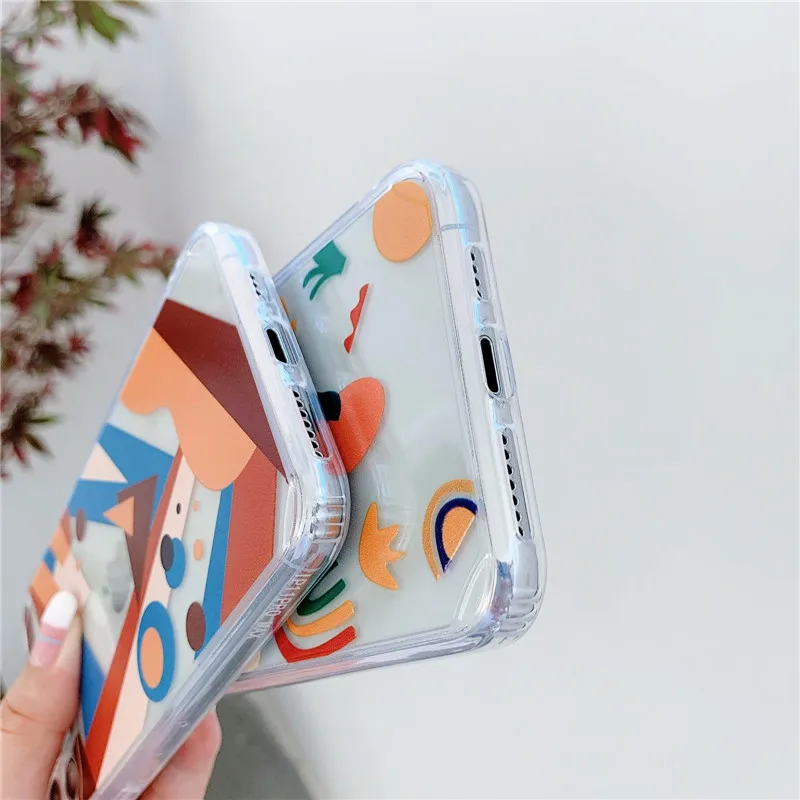 

Funny David Phone Case For iPhone XS Max XR X 7 8 Plus 11 11Pro Max Geometry Contrast Soft TPU Cases Art Painted Back Cover