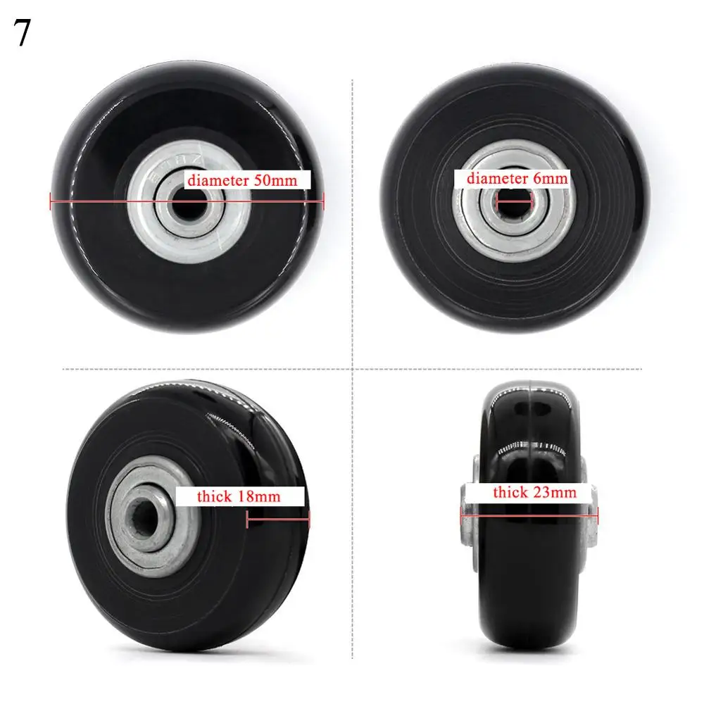 1 Pair DIY Replacement Luggage Wheels for suitcases Repair Hand Spinner Caster Wheels Parts Trolley Rubber Trunk Wheel Black Hot