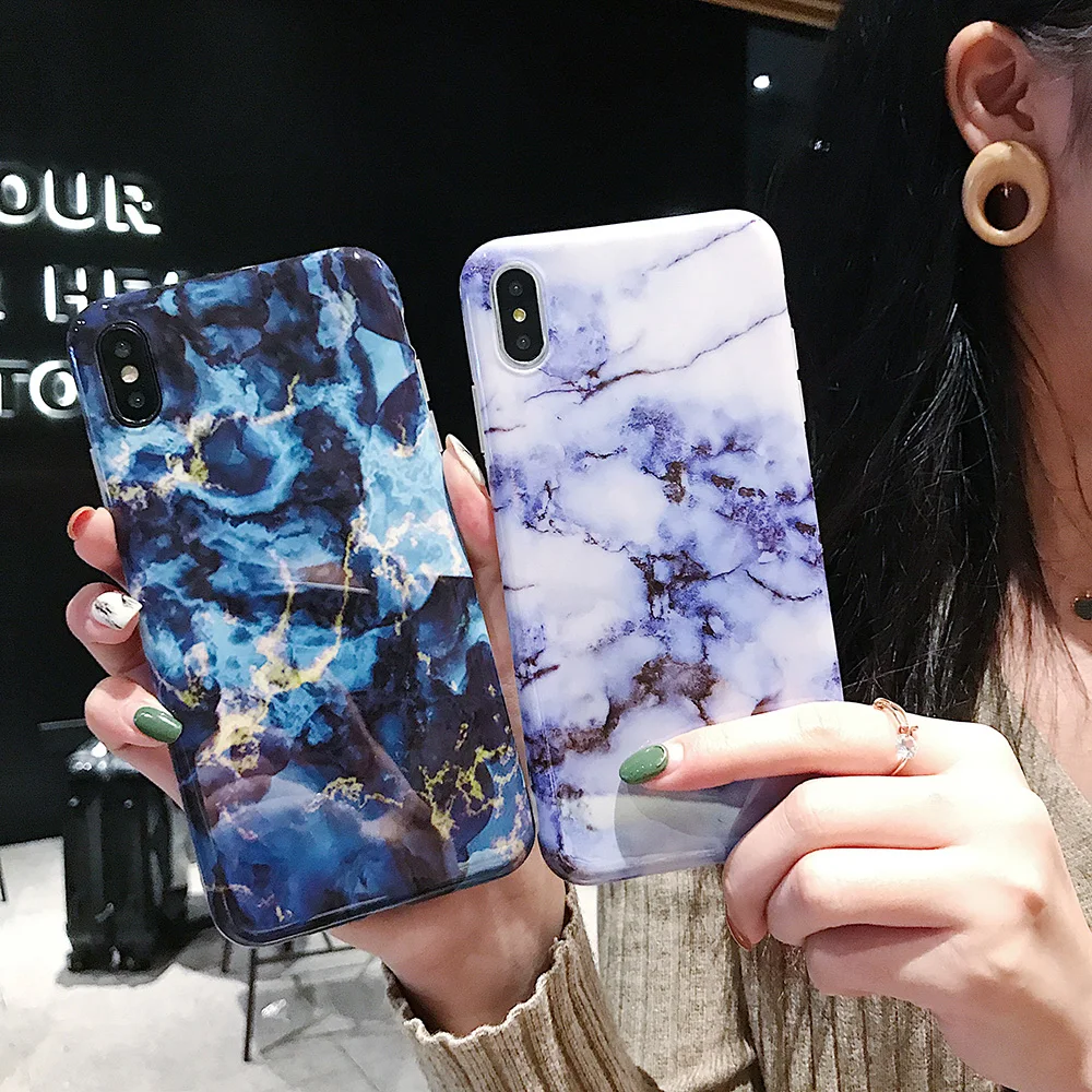 Artistic Gradient Marble Phone Case for Iphone XR XS MAX Luxury 8 7 6 6S Soft TPU Colorful Cover Capa | Мобильные телефоны и
