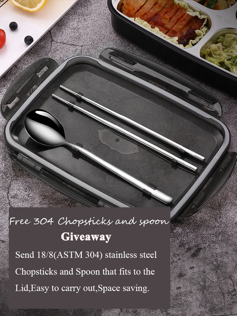 Домашний Портативный Ланч бокс для детей и школьников 304 металлический Бенто