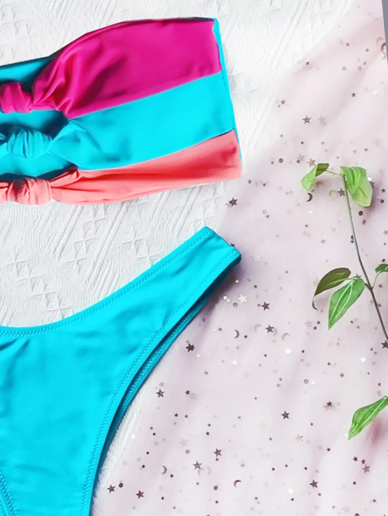 

2021 fashion unique female solid color stitching ring split swimsuit sexy bikini two-piece beachwear bathing suit women