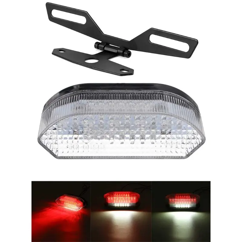 

Smoke 30LED Motorcycle ATV Brake License Plate Tail Light Stop Running Bracket 3 colors Light cover