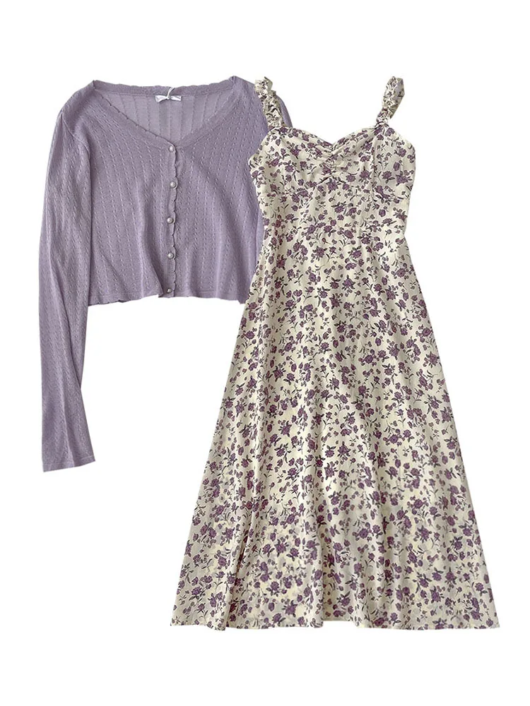 Korean Fashion Sleeveless Flower Midi Strap Dress Casual Sweet Sundresses for Women Summer 2022 Boho Beach Dress Ladies Elegant