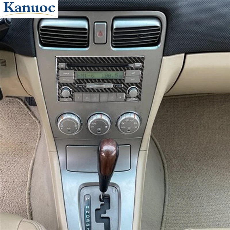 

For Subaru Forester 2007-2008 Car Central Control CD Frame Panel Cover Trim Carbon Fiber Sticker Accessories