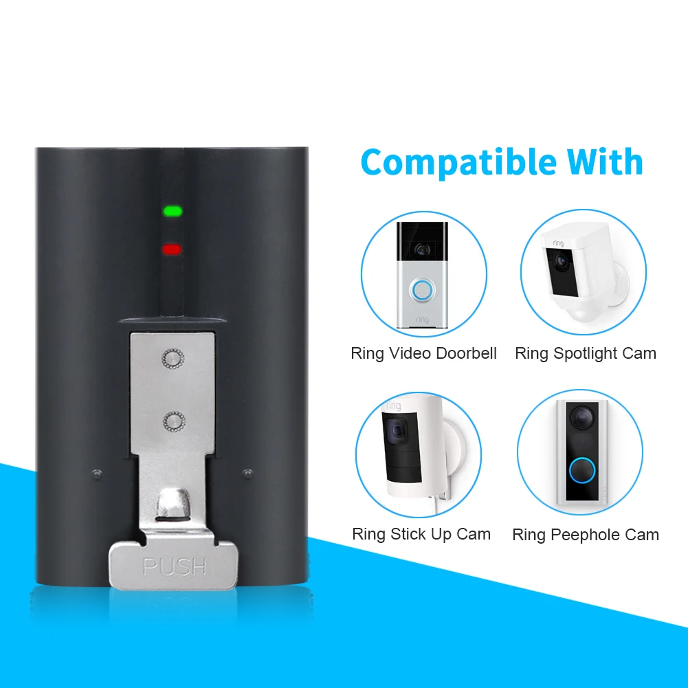 Для замены кольцевой батареи и зарядного устройства 6200 мАч для видеозвонка 2