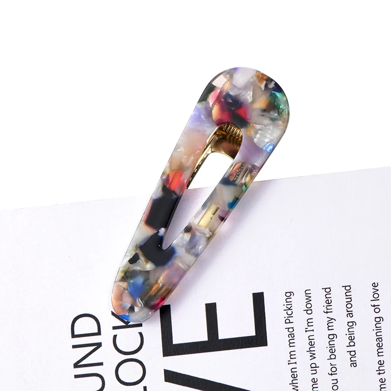 Заколки для волос женщин и девушек золотистые корейские дизайнерские акриловые