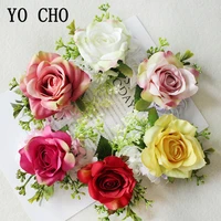 yo cho wedding boutonniere groom brooch pins bridal wrist corsage girl bracelet silk rose party prom wedding planner flowers
