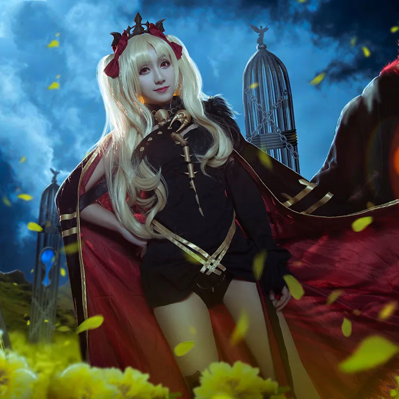 Аниме! Fate/Grand Order Ereshkigal пышный боевой костюм с вышитым рисунком Униформа