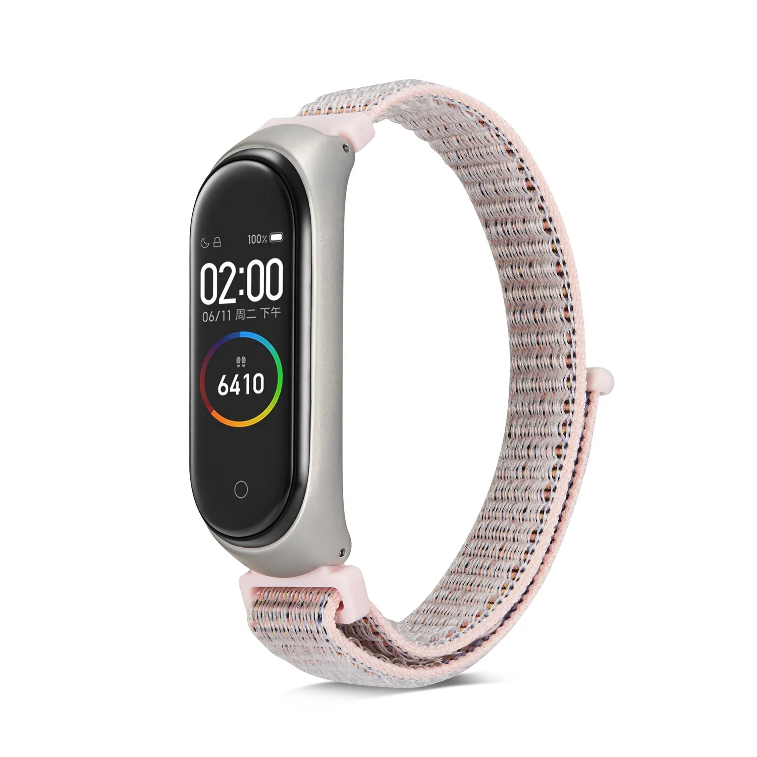 Pink Sand Нейлоновая петля сменный Браслет для Xiaomi Mi band 3 спортивный браслет дышащий ремешок для Xiaomi Mi band 4 Смарт часы аксессуары - Цвет: Pink Sand