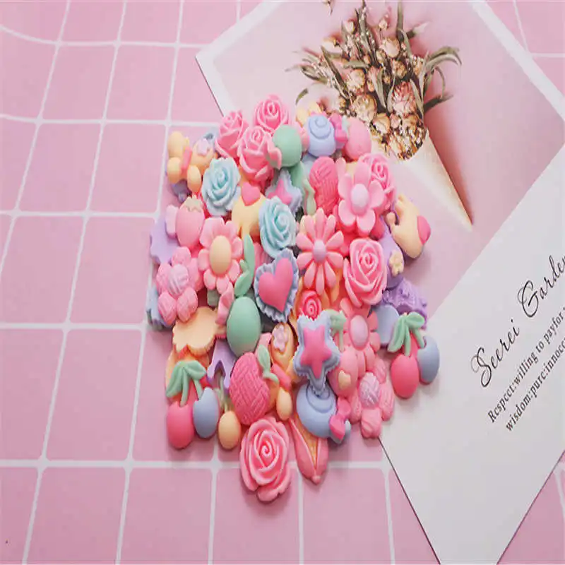 

Mix 3D Resin Flower Button Craft Scrapbook Diy Flatback Lots Phonecover