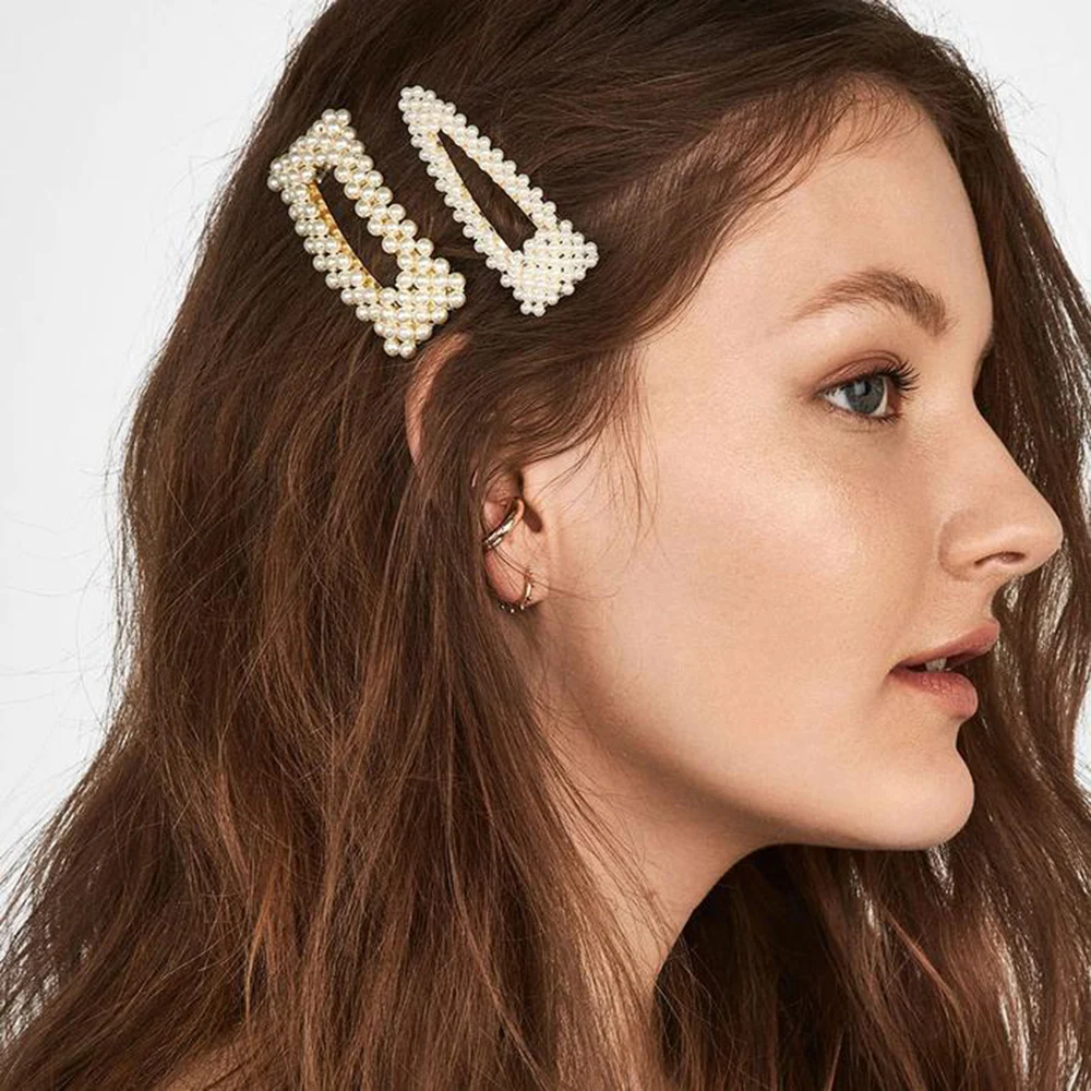 Новинка Внутри Женщин Девочек Элегантные Жемчужные Заколки Для Волос Сладкие Украшения Для Головы Барреты Для Волос Аксессуары.