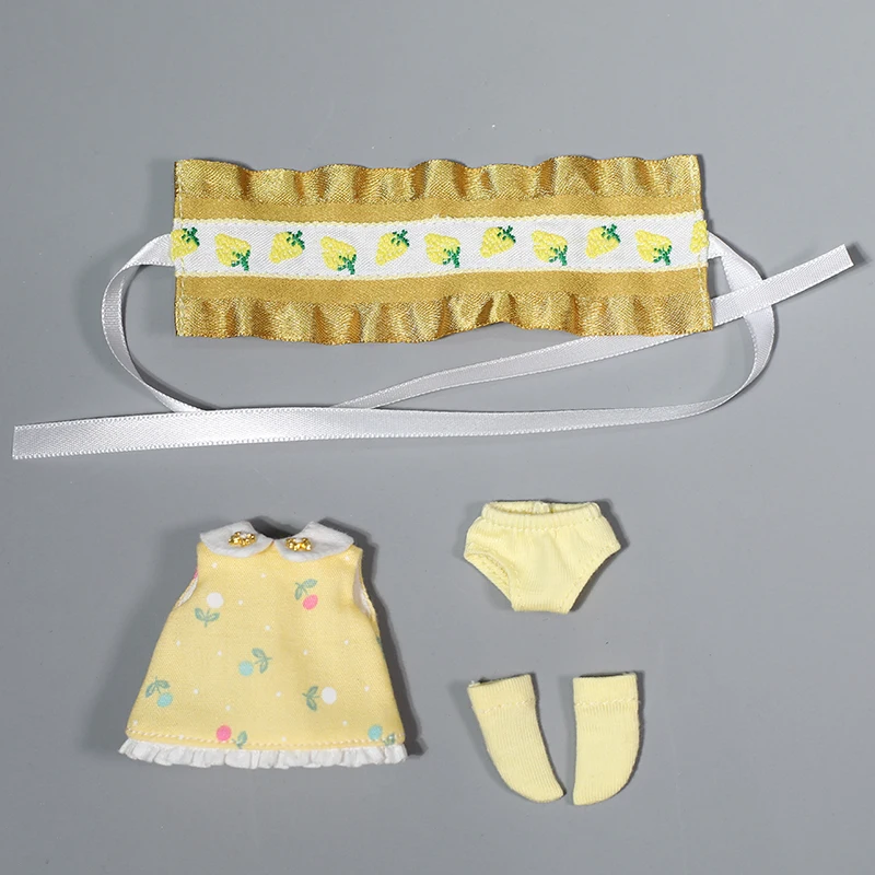 

ob11 baby clothes bjd clothes cute strawberry hairband dress socks panty suit for obitsu11, GSC, molly, 1/12bjd doll accessories