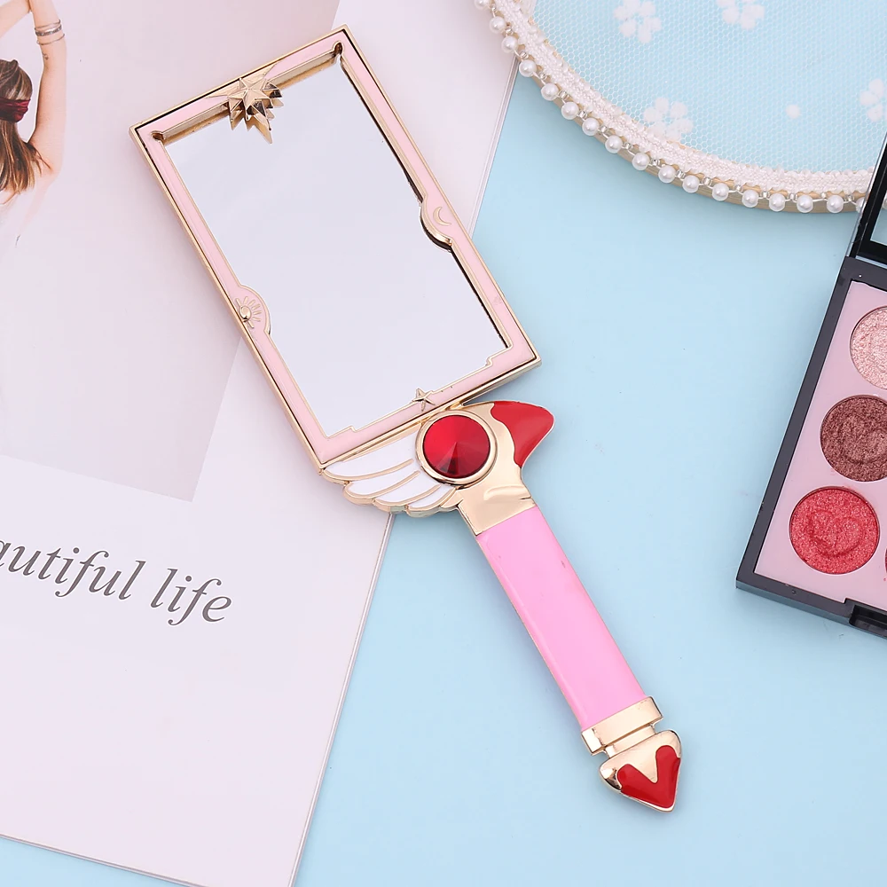 Круто! Металлическое квадратное ручное зеркало инструмент для макияжа милая