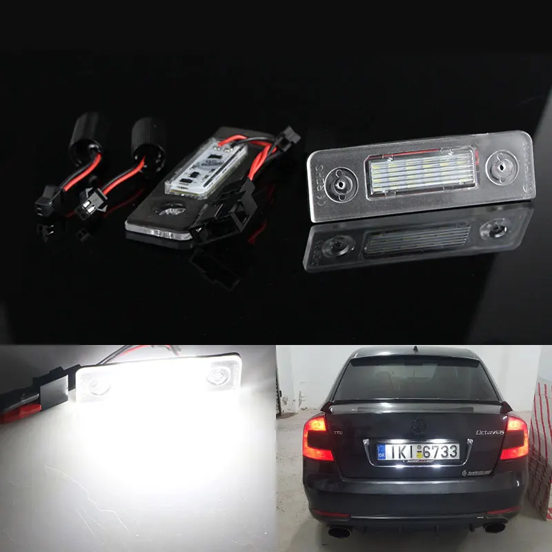 Светодиодная подсветка для номерного знака автомобиля CANbus 2 шт. Skoda Octavia Facelift 2009
