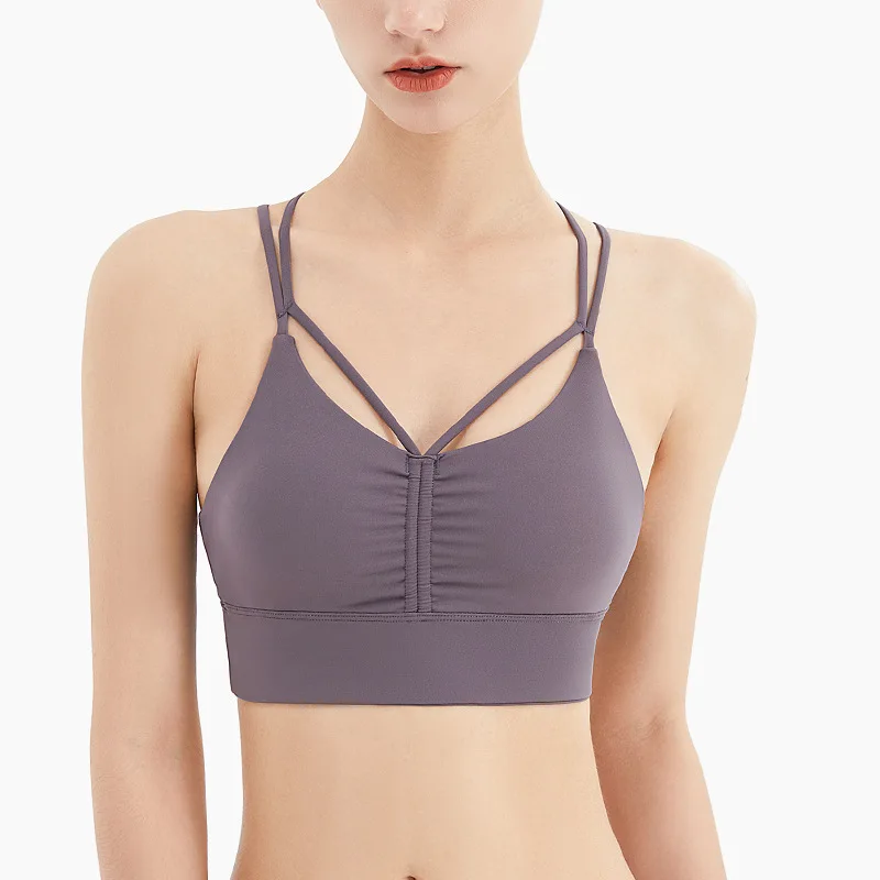 

Lovely Push Up Sports Bra For Women Cross Straps Padded Sexy Comfy Gym Bra Yoga Underwear Active Wear Workout Fitness Top