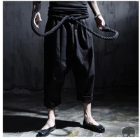2022 trousers spring and summer low crotch trousers men wide leg trousers retro culottes bloomers stage outfit yamamoto style