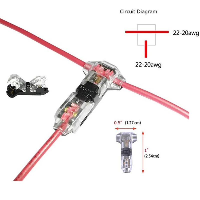 

10PCS Single wire branch Free stripping Free stripping terminal 20 22 Gauge Wire 18-22AWG