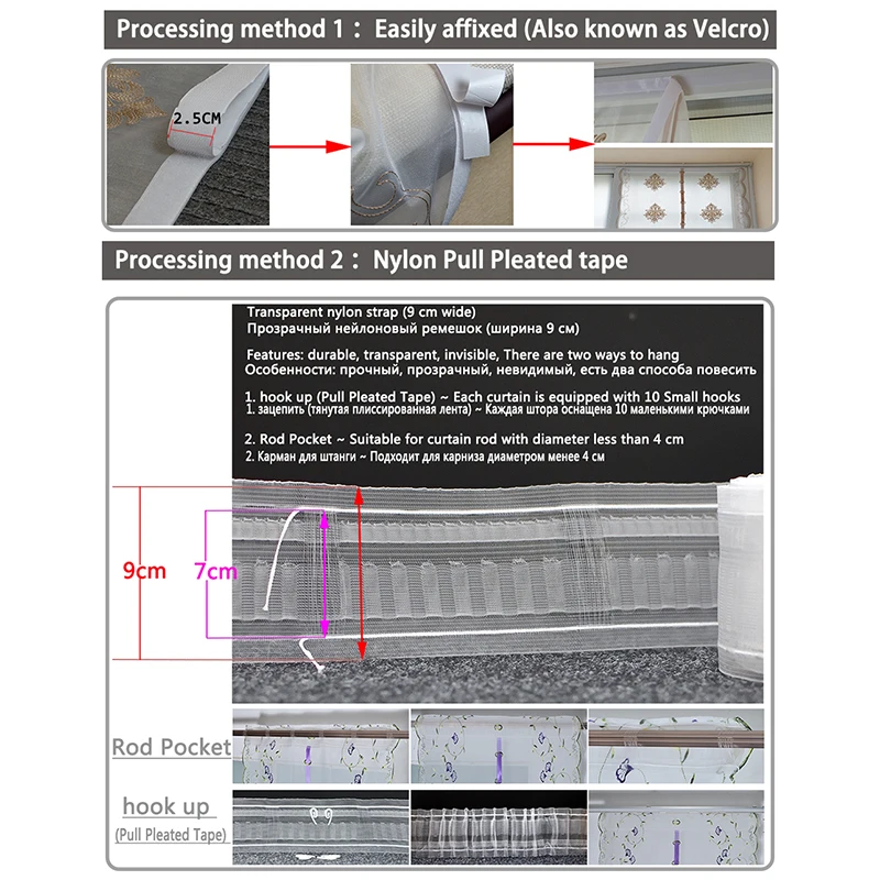 

Modern Pastoral Style Curtains Tulle for Window Treatment Sheer Organza Embroidery White Little Bird Pattern