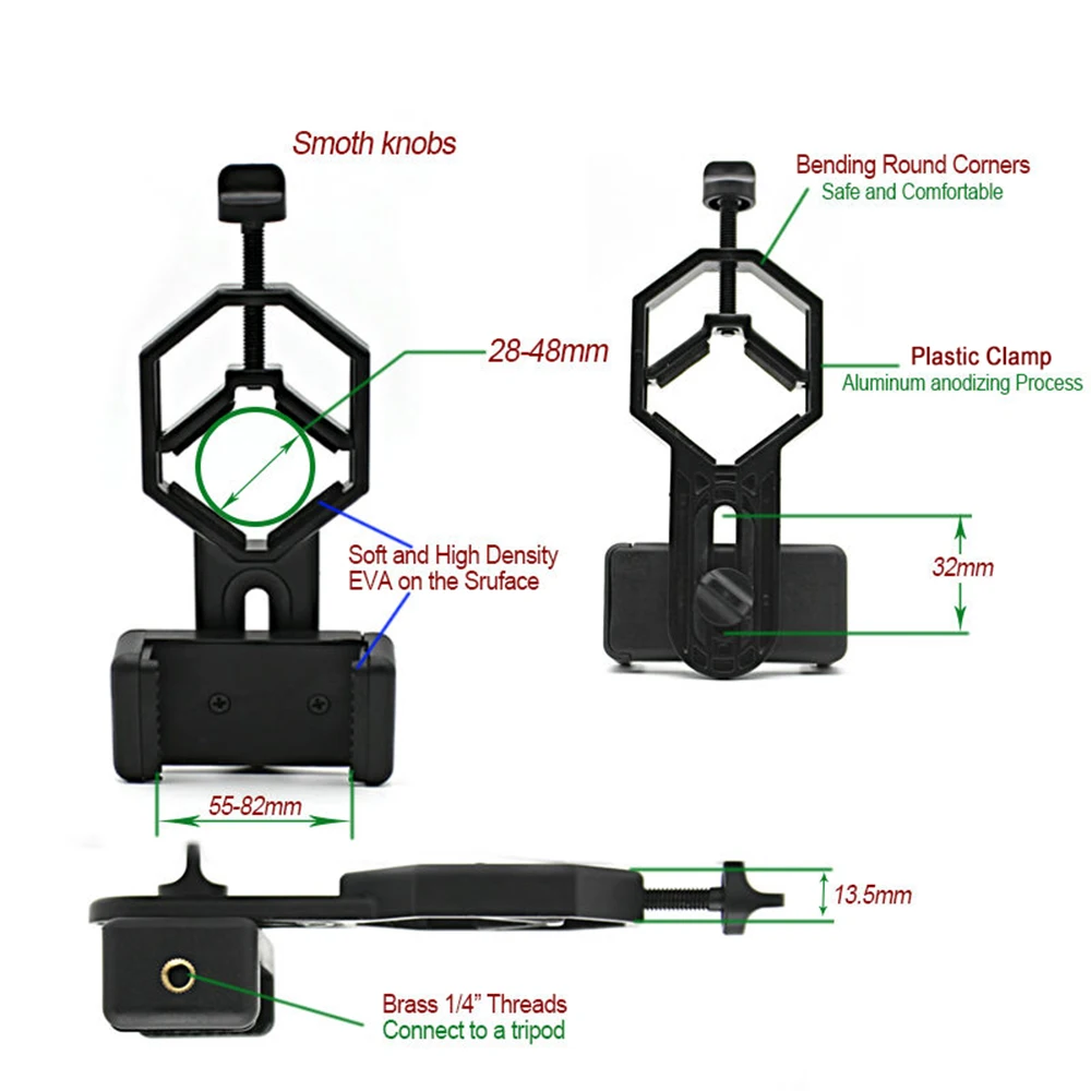 Universal Plastic Phone Adapter Mount for Binocular Monocular Spotting Scope Telescopi | Инструменты