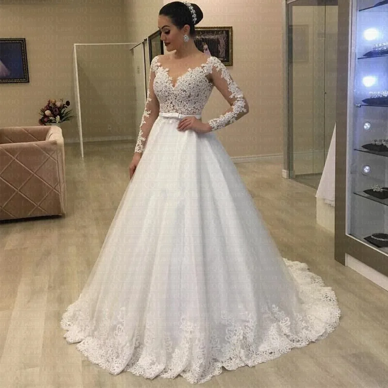 Недорогое сексуальное винтажное кружевное свадебное платье Vestido De Noiva, романтическое богемное бальное платье с длинным рукавом, свадебное платье