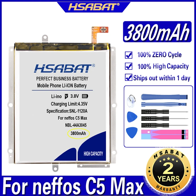Аккумулятор HSABAT NBL 44A3045 3800 мАч для аккумуляторов neffos C5 Max TP702A B C E|Аккумуляторы