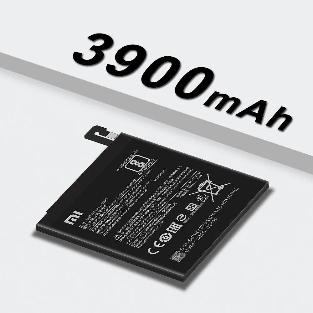 Оригинальный аккумулятор для телефона Xiaomi Redmi Note 5 BN45 сменный 4000 мАч с бесплатными